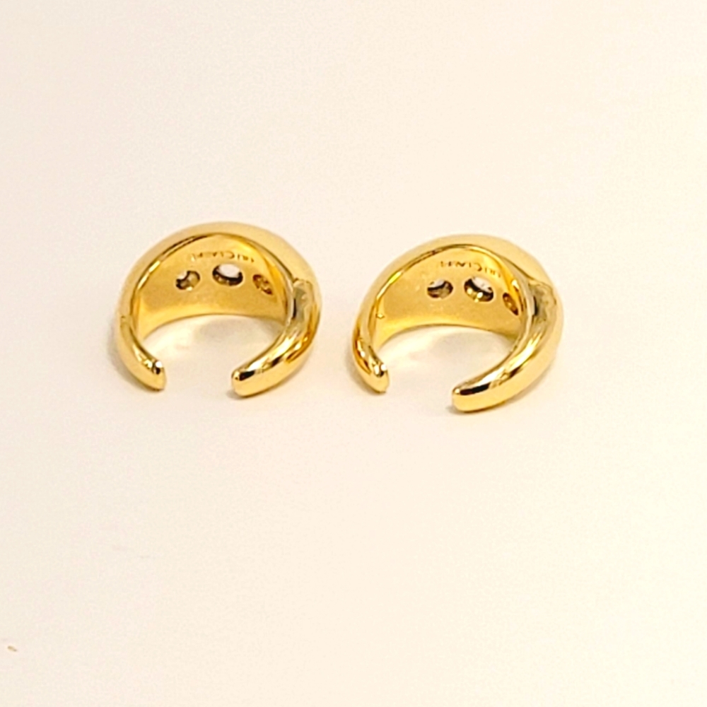 Lili Claspe ADIRA EAR CUFFS Haggies 14k Gold Plated with CZ diamonds New - Picture 4 of 4